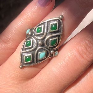 Lucky Brand Sz 7 Turquoise Silver Ring